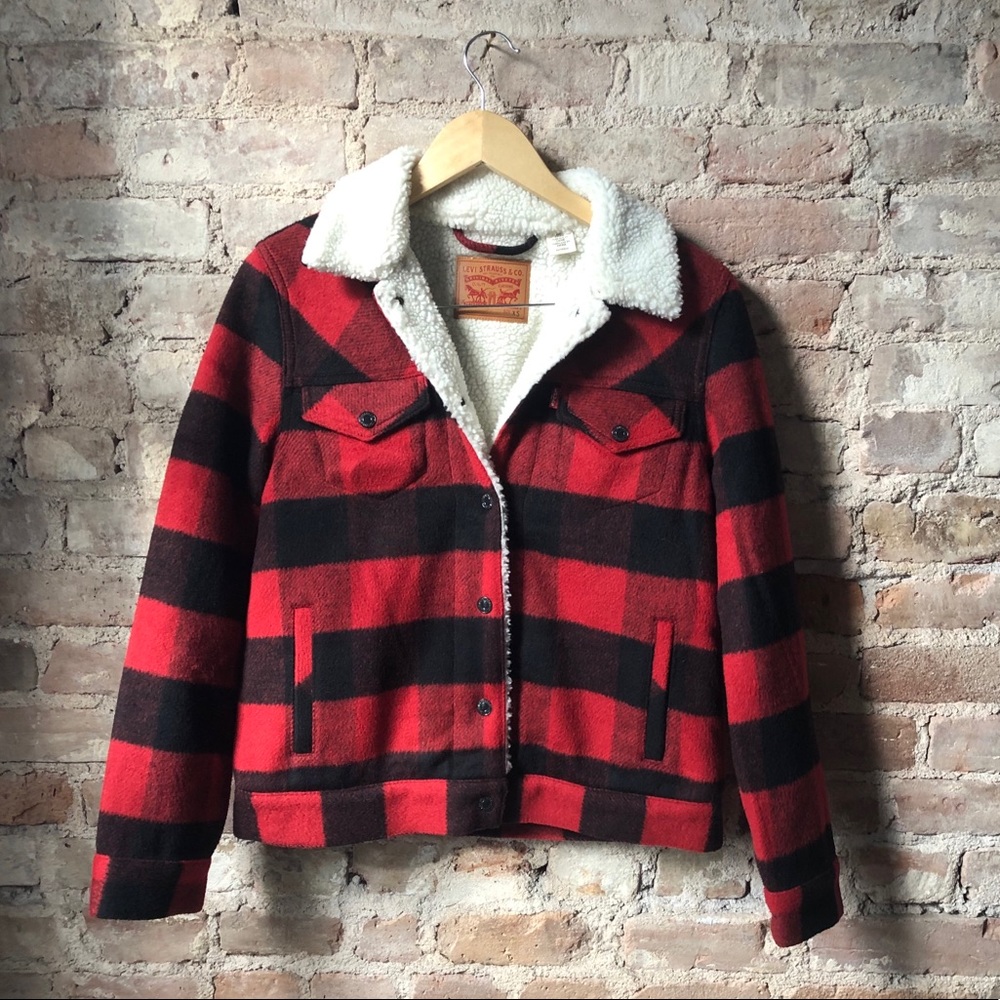 Levi’s Buffalo Plaid Quilted Sherpa Jacket